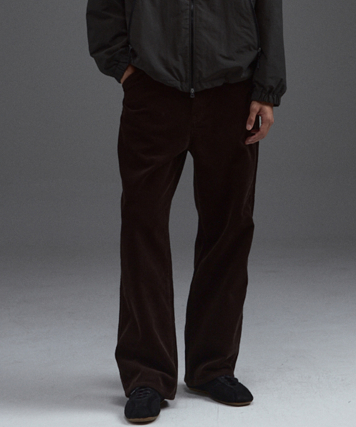 Corduroy Wide Fit Pants Dark Khaki IEPA6F203K3