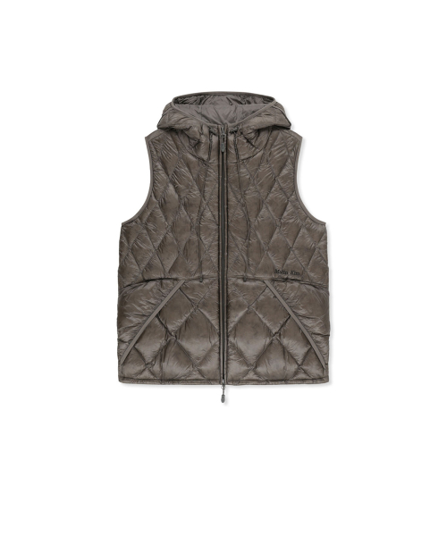MIX QUILTED LIGHT DOWN VEST IN GREY