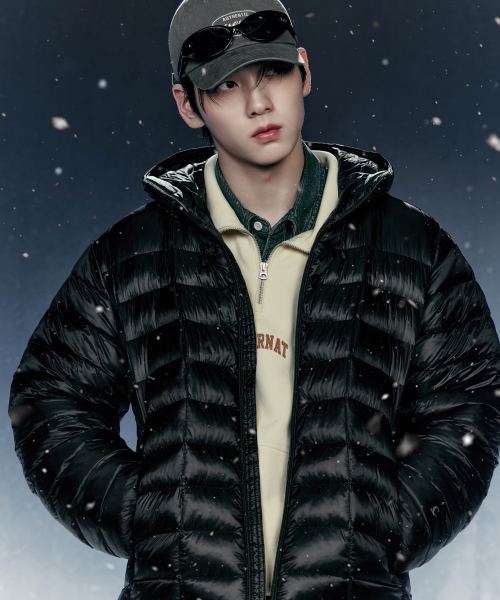 레이크 패딩 후드 자켓 블랙 — Main product photo