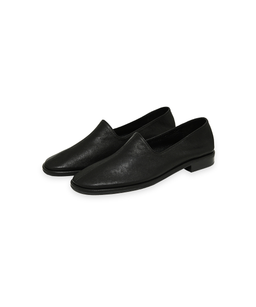W Leather Loafer, Black