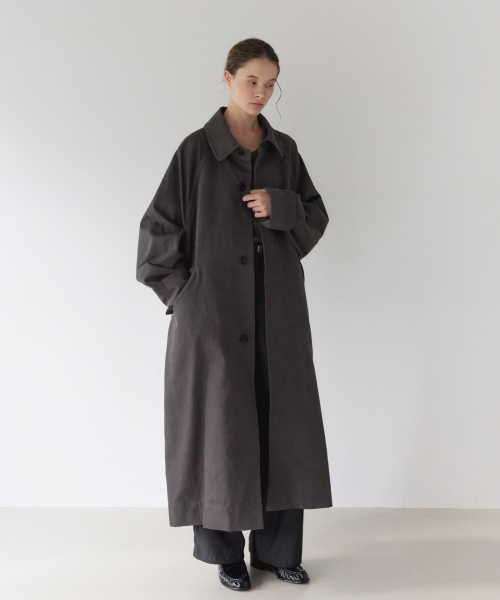 CLASSIC FADED LONG COAT, CHARCOAL