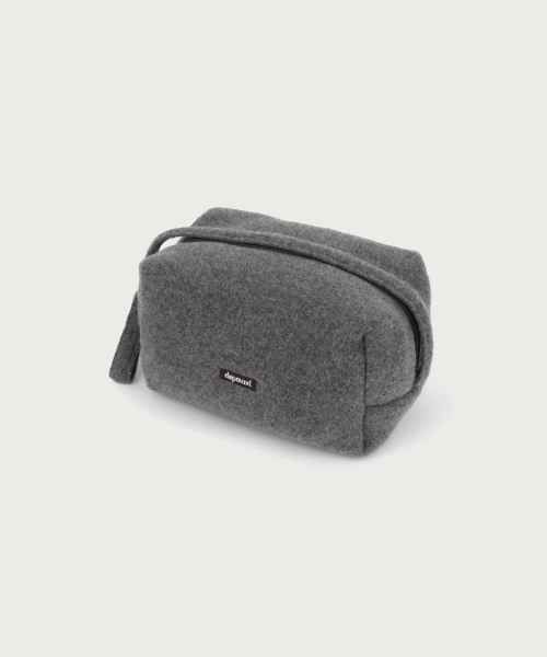 fleece square pouch - grey (L)