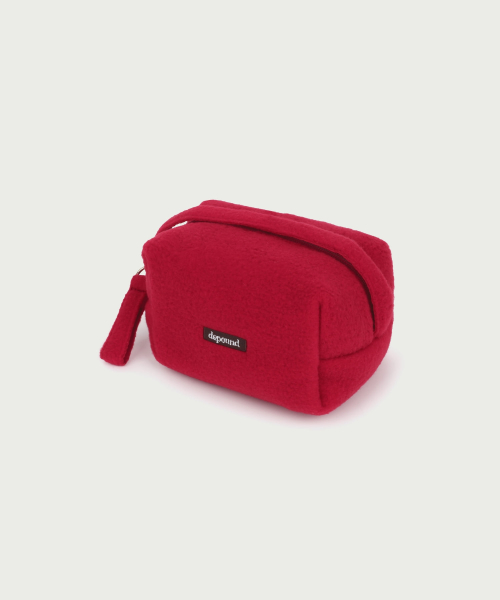 fleece square pouch - red (S)