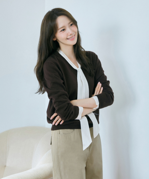 wool v-neck pullover - brown