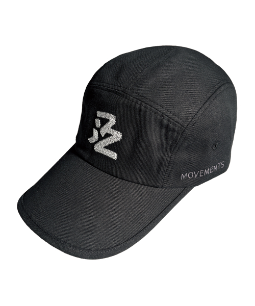 Cotton Signature Logo Embroidered Camp Cap, Black [TRACK 001]