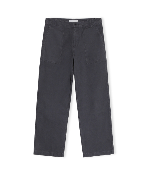 W Wide Fatigue Pants, Washed Navy