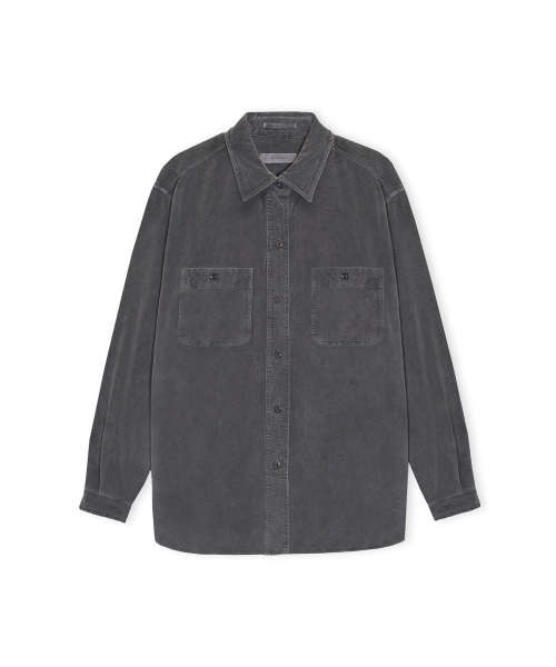 W Garment Dyed Corduroy Shirt, Navy