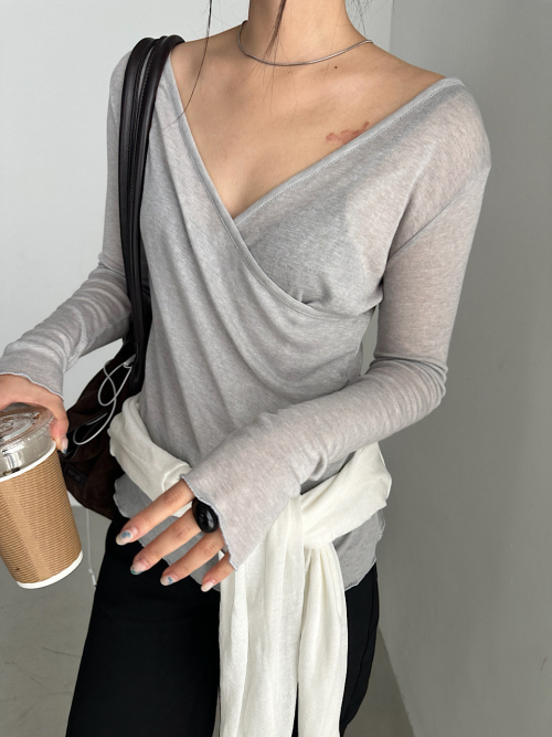 Shirring Wrap Long Sleeve (3C)