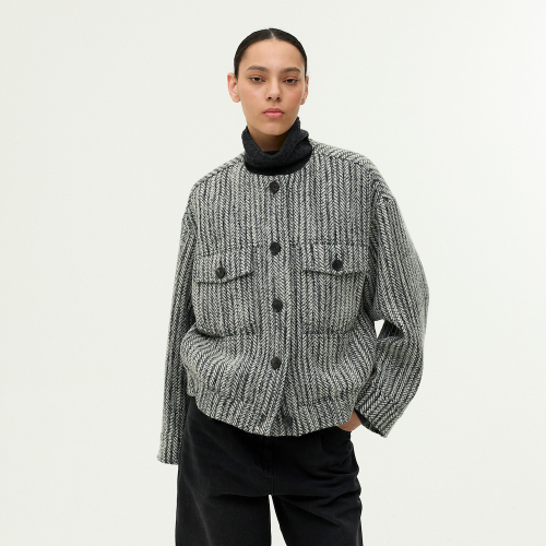 Wool-Blend Herringbone Jacket EMPBWOT010