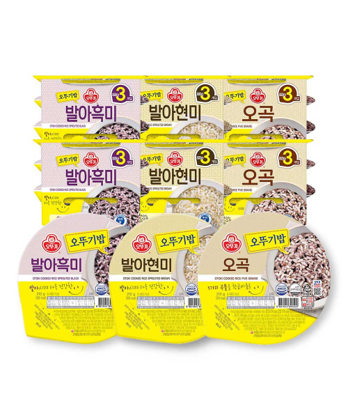 오뚜기밥 잡곡 세트 / 발아흑미(210gx3) 2개 + 발아현미(210gx3) 2개 + 오곡(210gx3) 2개