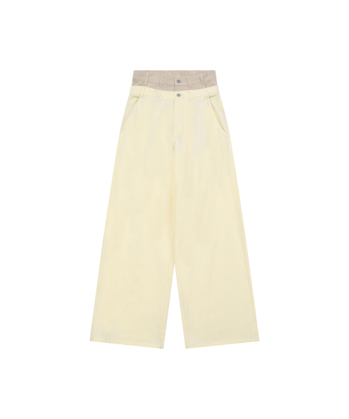SWITCH SKIRT PANTS KHAKI BEIGE&YELLOW