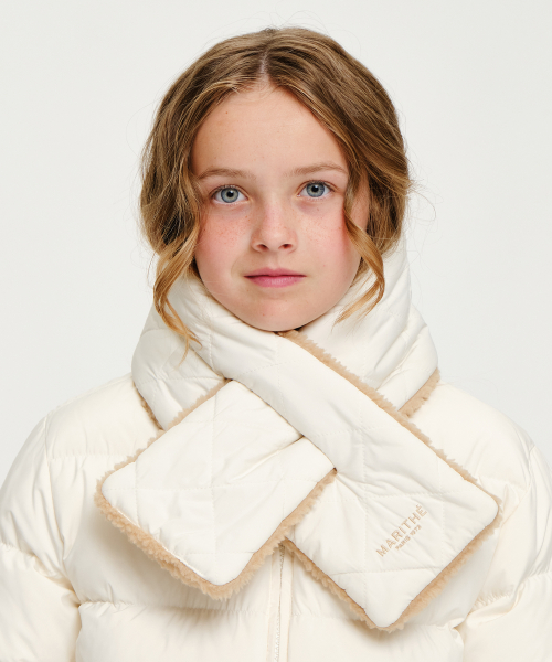 마리떼 키즈 KIDS CLASSIC LOGO REVERSIBLE MUFFLER cream