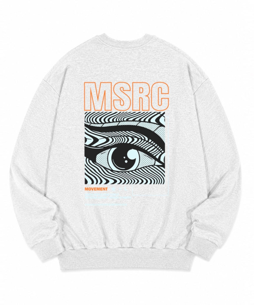 오브더아이 비비드오렌지 오버핏 맨투맨 멜란지그레이