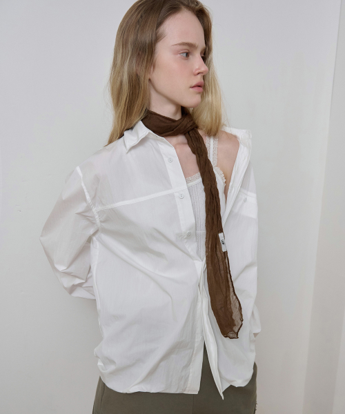 Wire Poplin Shirt_White