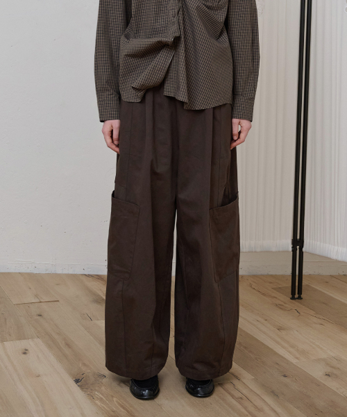 Relaxed Cargo Pants_Brown