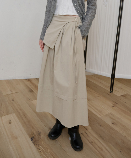 Layered Long Skirt_Beige