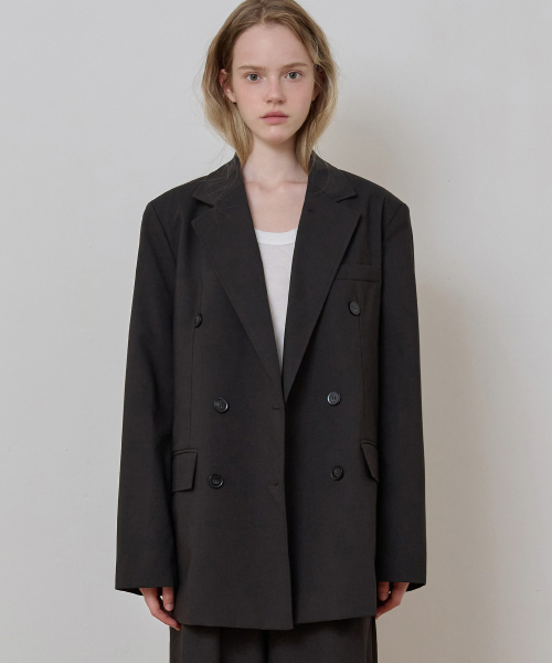 Relaxed Tailored Jacket_Brown