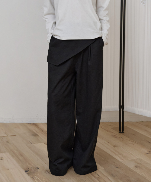Layered Skirt Pants_Black