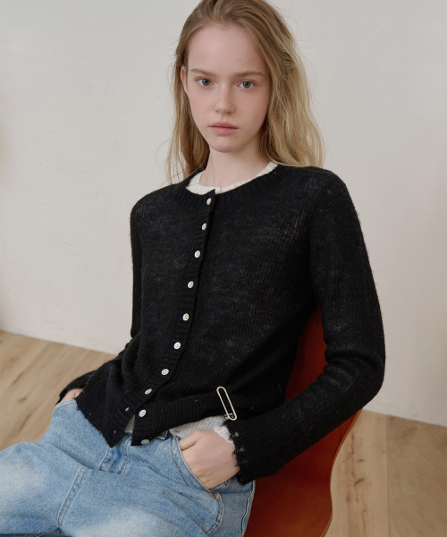 Sheerd Wool Knit Cardigan_Black