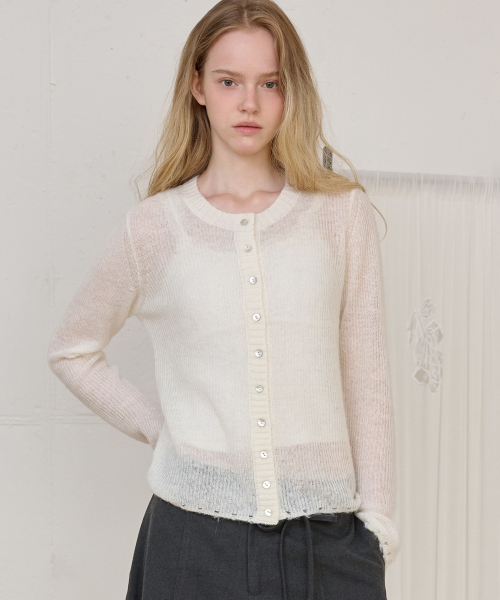 Sheerd Wool Knit Cardigan_Ivory