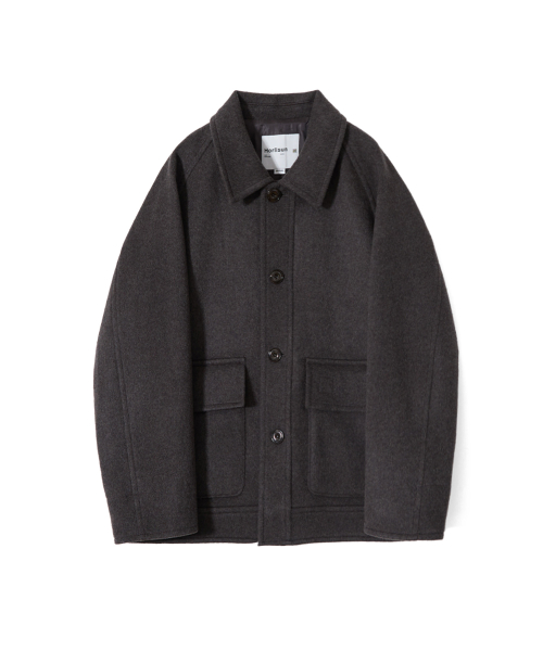 Maple Raglan Wool Short Coat Spain Olive
