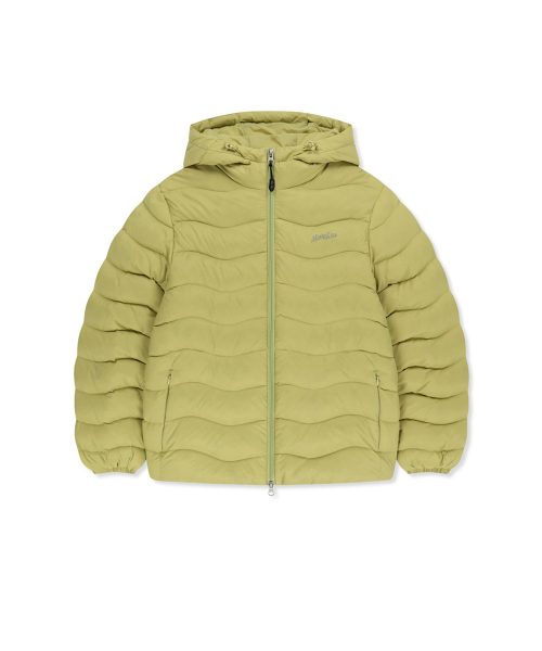 FLOWING QUILTED HOODY DOWN JUMPER IN LIME