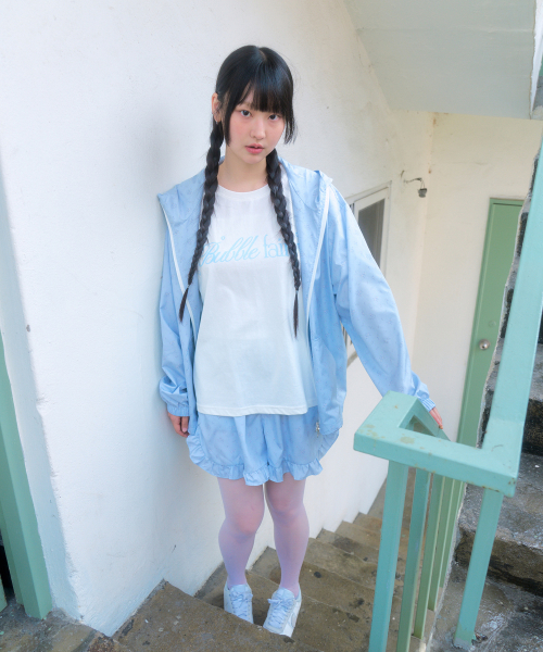 FLOWER WIND JUMPER_PALE BLUE