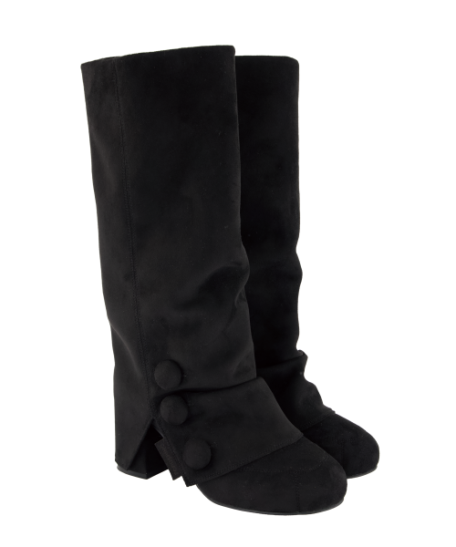 Mocha button boots (black)