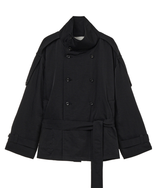 BUCKLE TRENCH JACKET IN BLACK