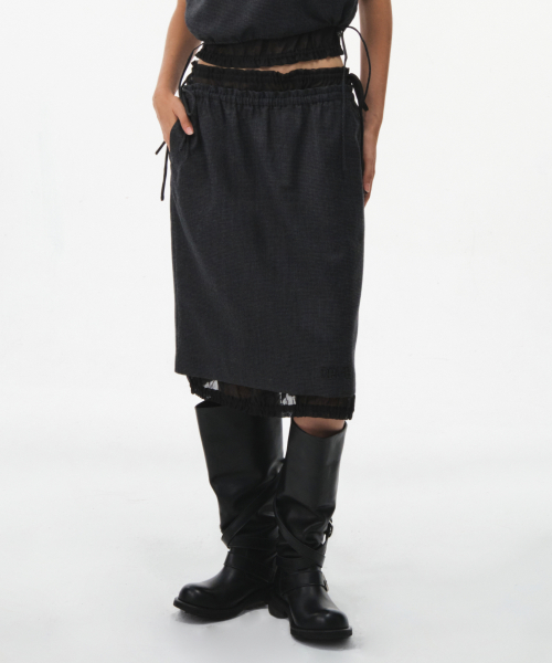 26FW MARINA MIDI SKIRT (CHARCOAL)