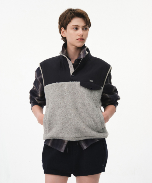 LOU FLEECE VEST (LIGHT GRAY)