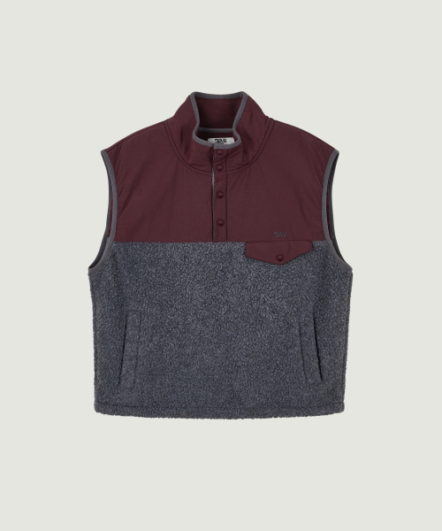 LOU FLEECE VEST (CHARCOAL)