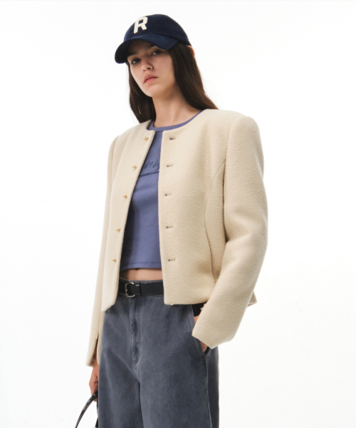 COLLINS TWEED JACKET (CREAM)