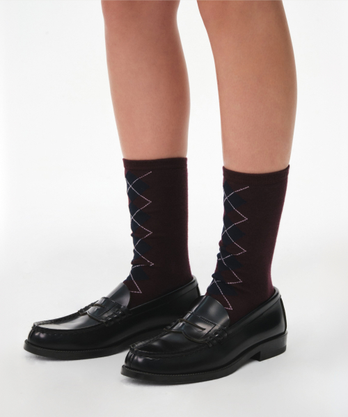 26FW MOMO ARGYLE SOCKS (BURGUNDY)