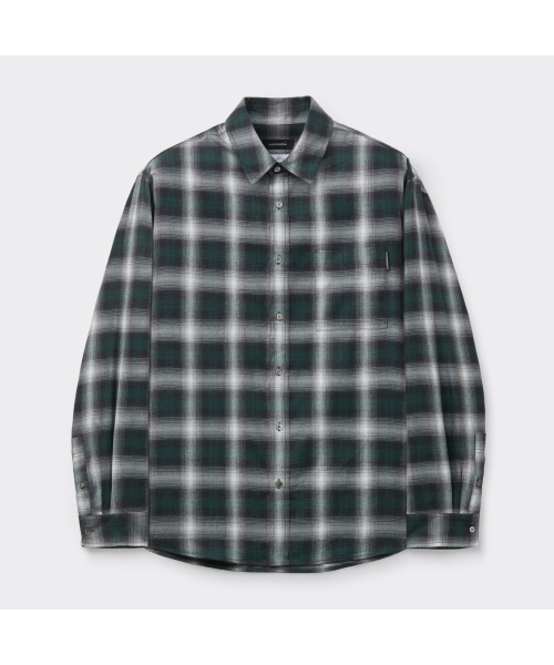 그린 루즈핏 옴브레 체크 셔츠 CWSAA26625GRX