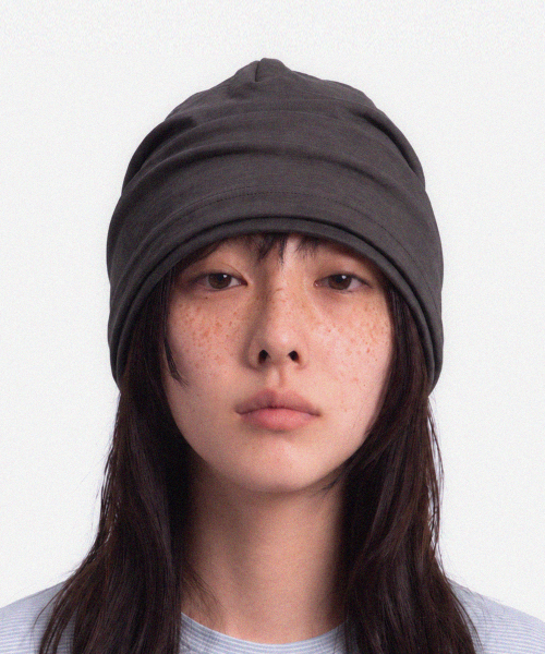 겨울 롤업 이중 레이어드 슬러브 롱비니 남녀공용 모자 DOUBLE KNIT HAT / AG WOOL / DUSTY CHARCOAL