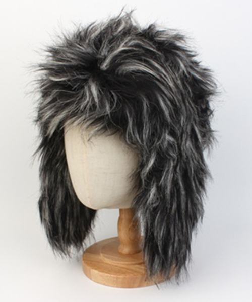 Two Tone Fur Black Aviator Hat 귀달이모자