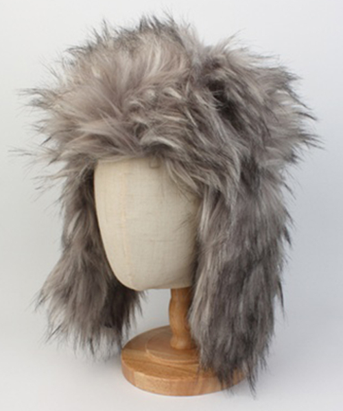 Two Tone Fur Gray Aviator Hat 귀달이모자