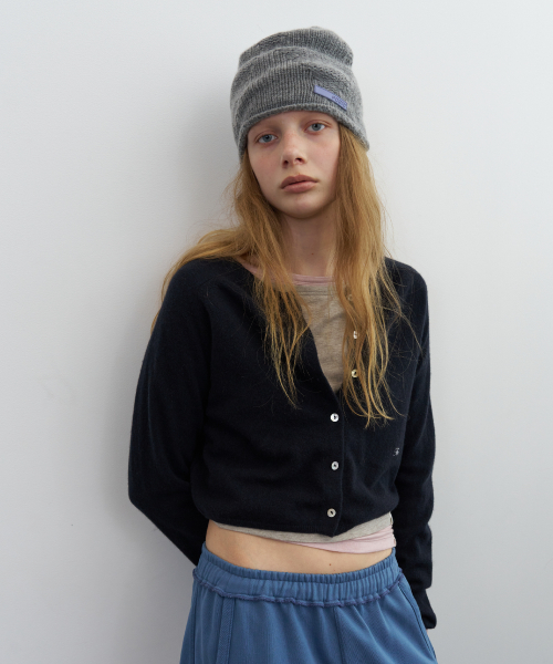 Blank cashmere beanie - grey