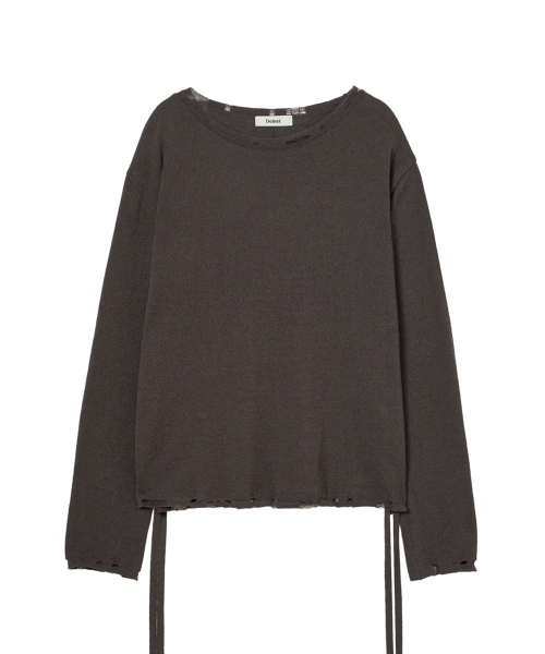SIDE TIE KNIT IN BROWN