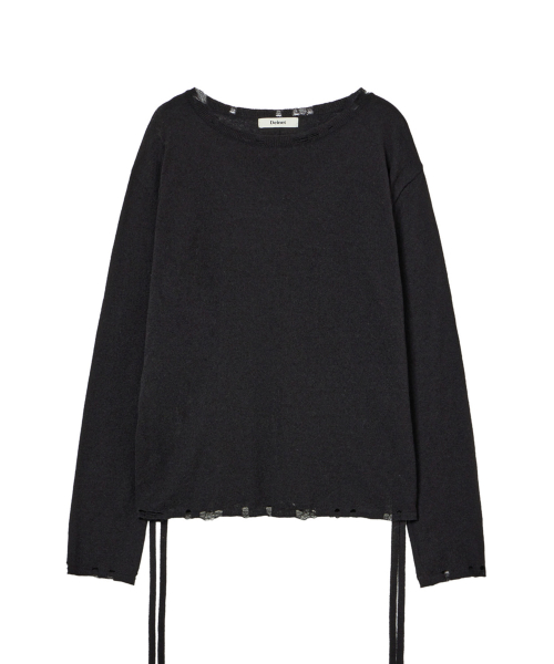 SIDE TIE KNIT IN BLACK