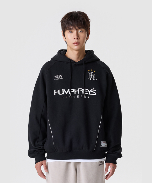 HBL 네오 브릿 파이핑 기모 후드 티셔츠 블랙 UR321CHD94 — Main product photo