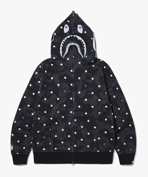KOREA EXCLUSIVE ABC 도트 샤크 풀 집 후드(M) BLACK — Main product photo