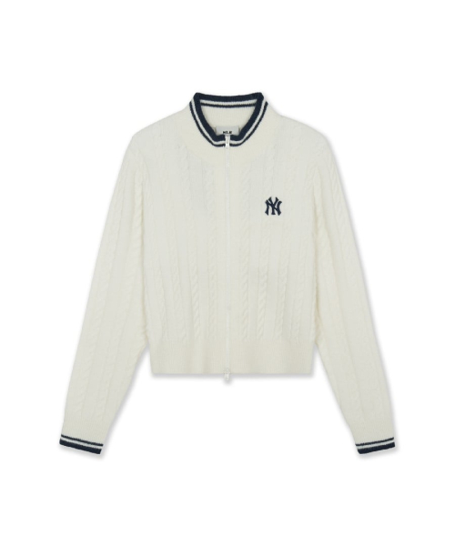WomenS Basic Cable Zip-Up Cardigan
