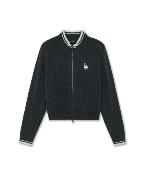 WomenS Basic Cable Zip-Up Cardigan