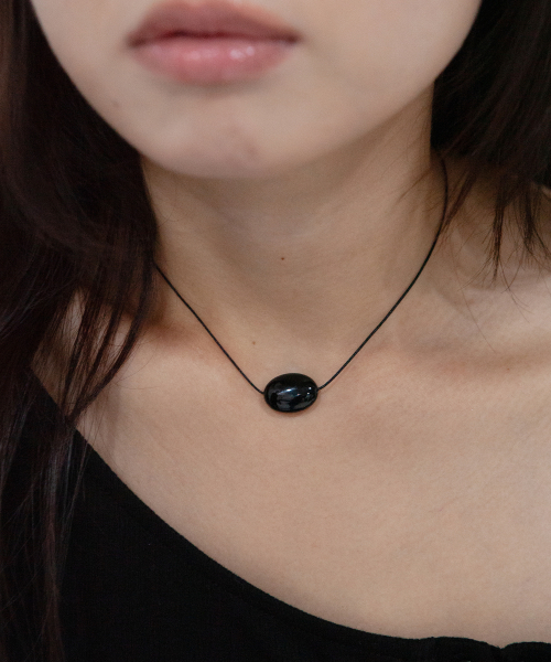 onyx candy string necklace