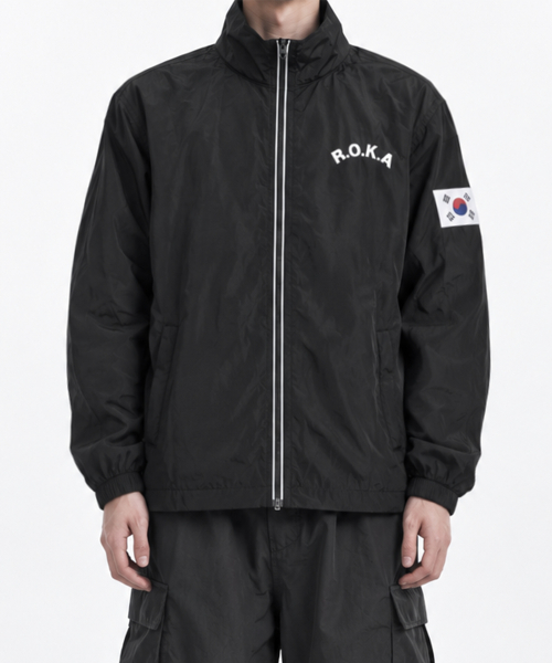 페퍼시즈닝 로카 ROKA 바람막이 나일론 자켓 black