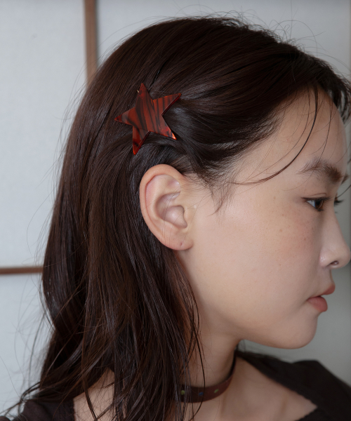 star aurora hair pin - red brown