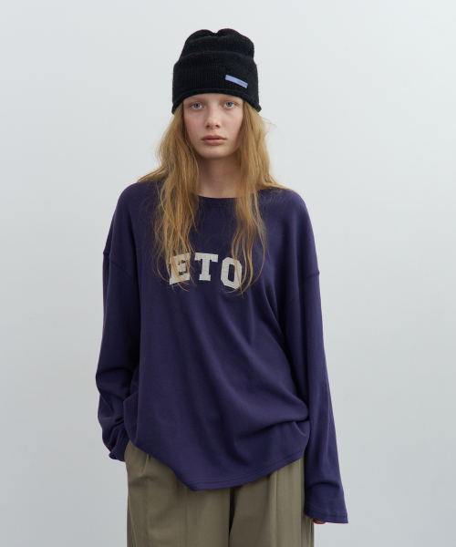 ETO logo patch loose tee - purple navy