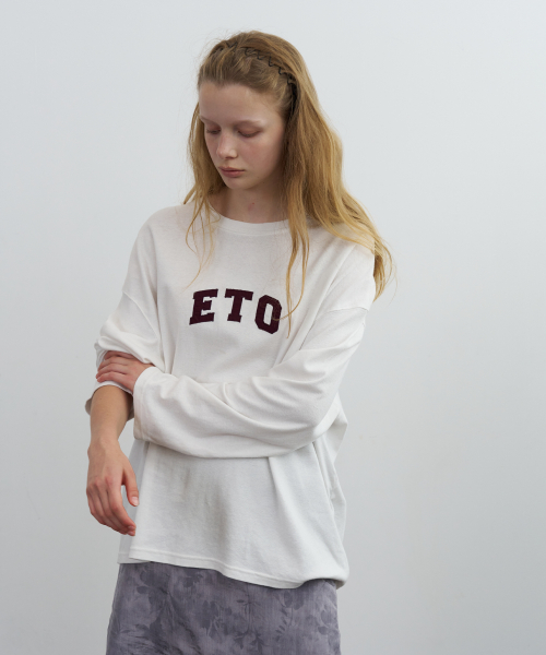 ETO logo patch loose tee - ivory